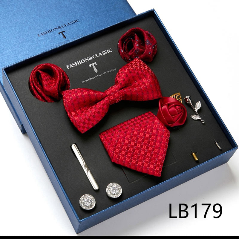 8 Piece Men's Luxury Neck Tie Gift Box Set