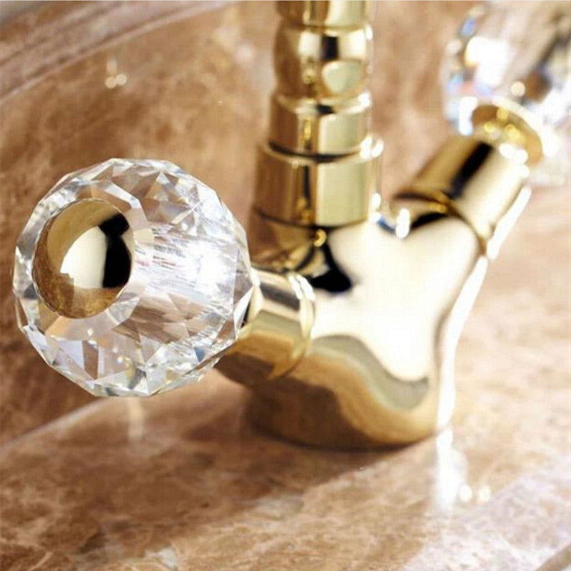 Vintage Crystal Handle Basin Sink Faucet