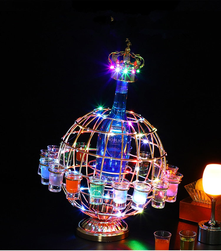 LED Globe Wine Bottle Holder