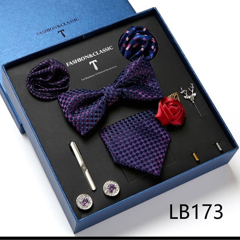 8 Piece Men's Luxury Neck Tie Gift Box Set