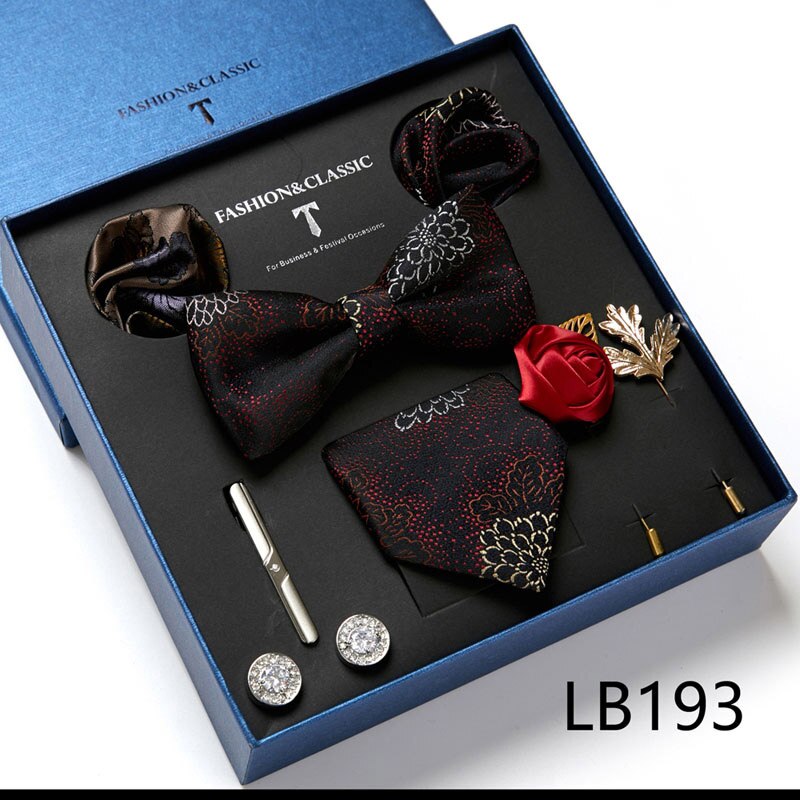 8 Piece Men's Luxury Neck Tie Gift Box Set