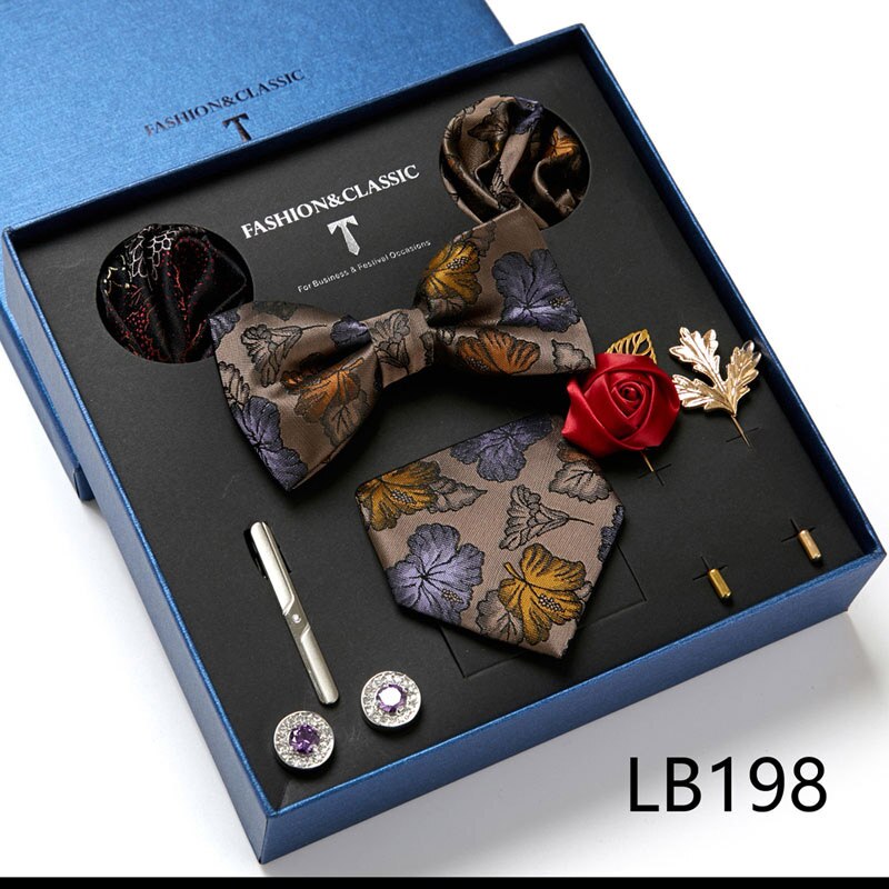 8 Piece Men's Luxury Neck Tie Gift Box Set