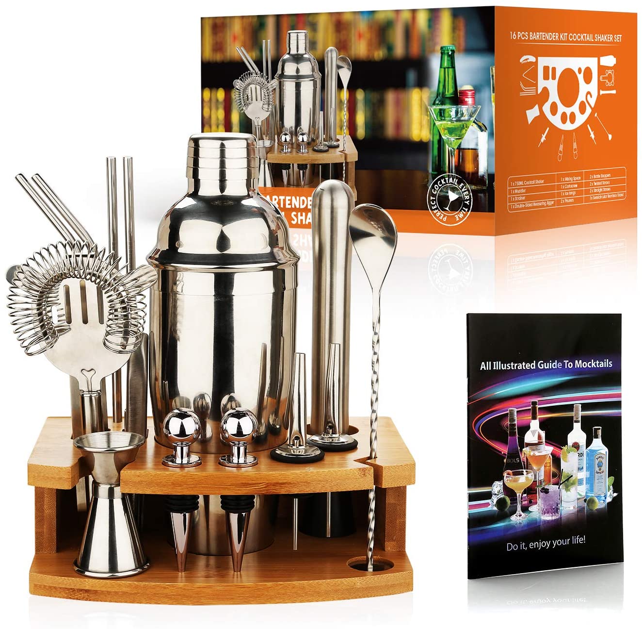 16 Piece Cocktail Mixer Bartender Kit