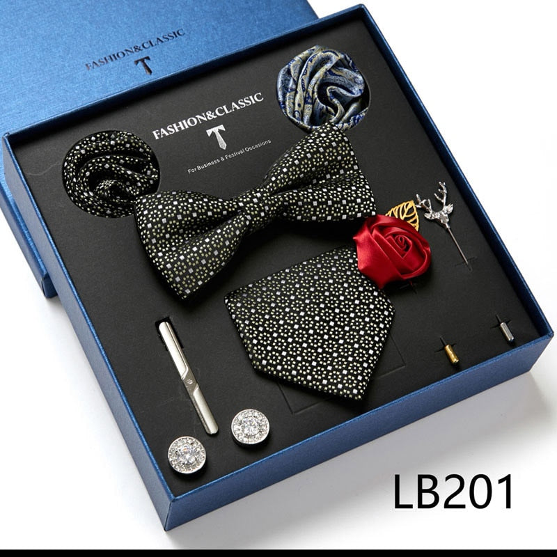 8 Piece Men's Luxury Neck Tie Gift Box Set