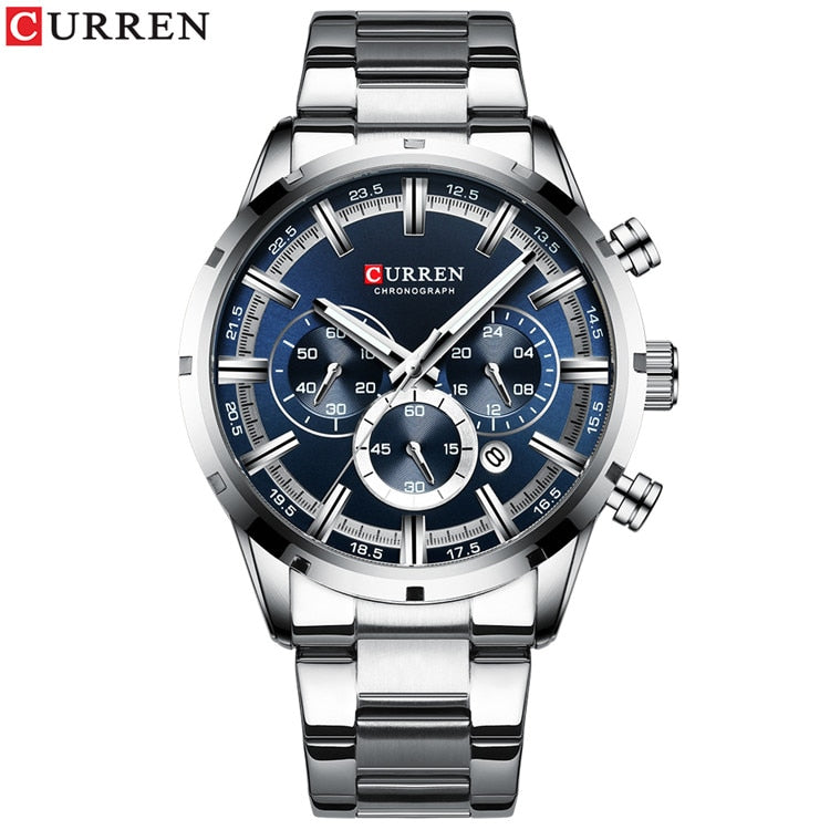 Luxury Blue Dial Wrist Wear For Men