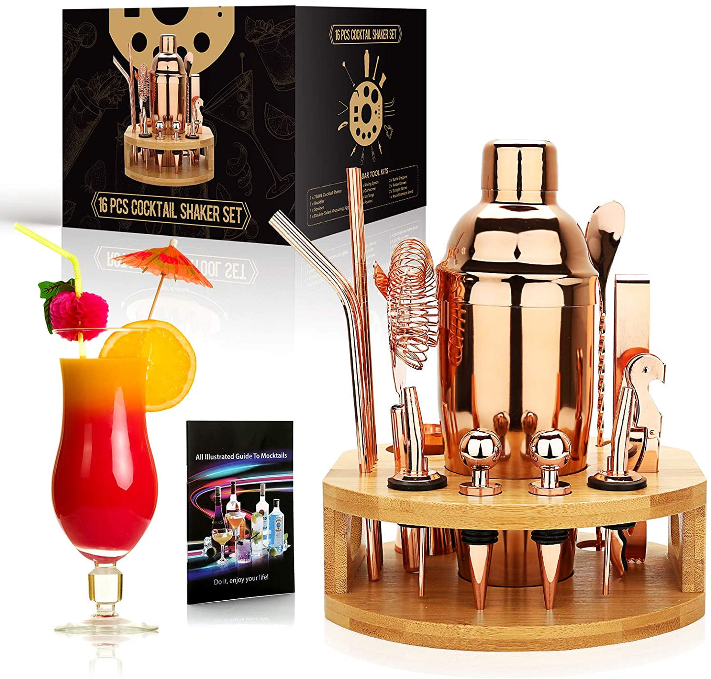 16 Piece Cocktail Mixer Bartender Kit