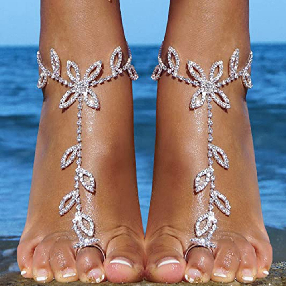 Women's Leaf Design Anklet Jewelry