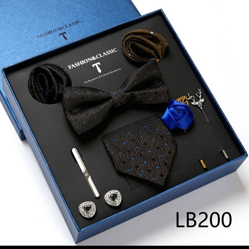 8 Piece Men's Luxury Neck Tie Gift Box Set