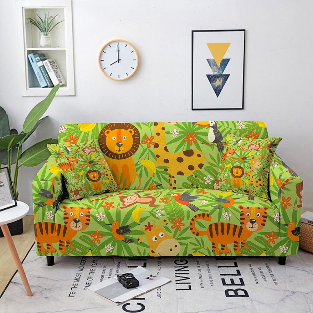 Enchanted Menagerie: Whimsical Animal Sofa Cover Series