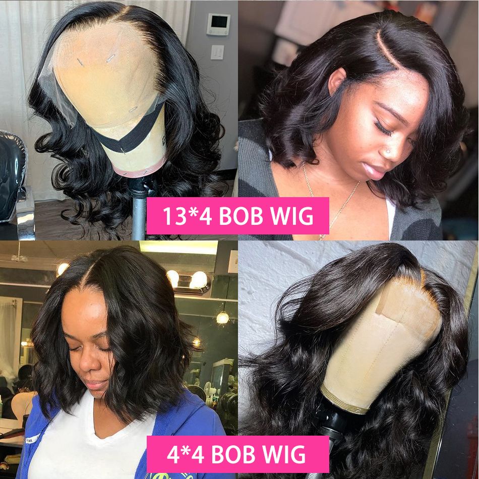 Medium Bob Pre Plucked 180 Density Lace Human Hair Wig