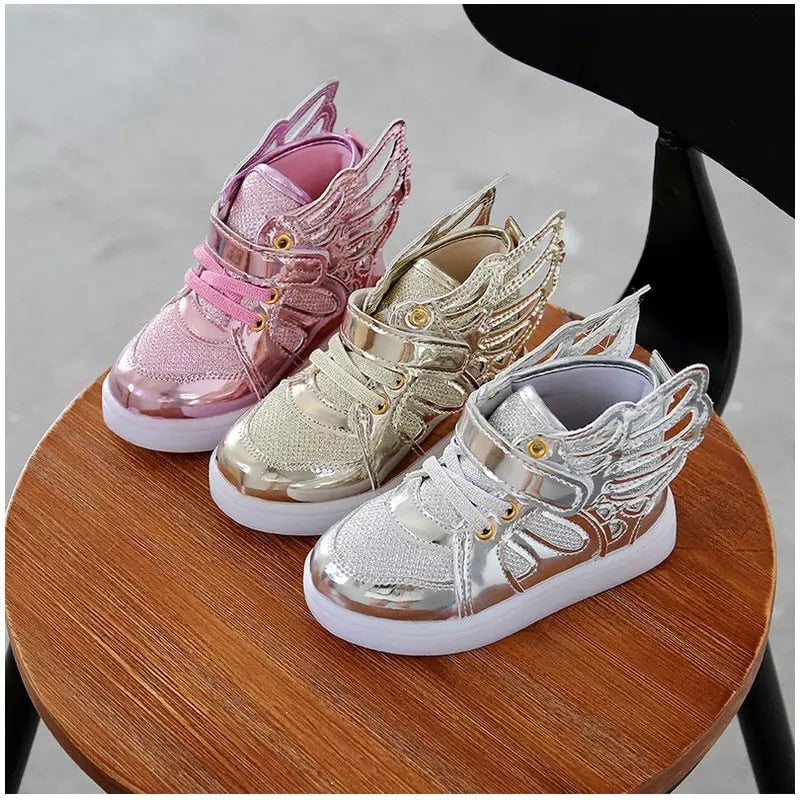 Kids Glitter High Top Shoes