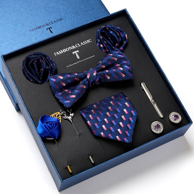 8 Piece Men's Luxury Neck Tie Gift Box Set