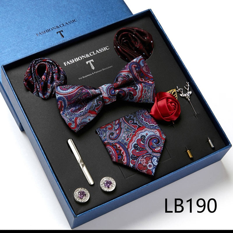 8 Piece Men's Luxury Neck Tie Gift Box Set