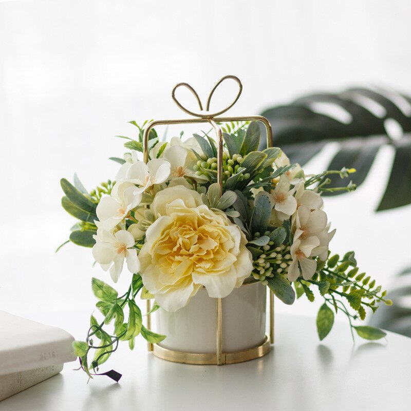 Rose Bouquet Centerpiece Potted Flower