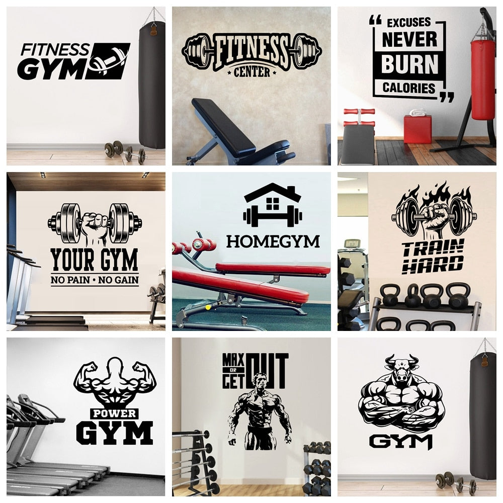 Fitness Motivational Quotes Wall Art Stickers