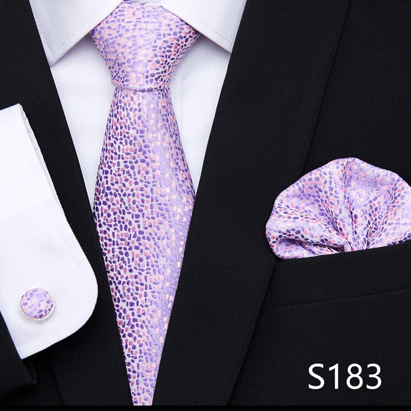 Silk Neck Tie Handkerchief & Cuff Link Set