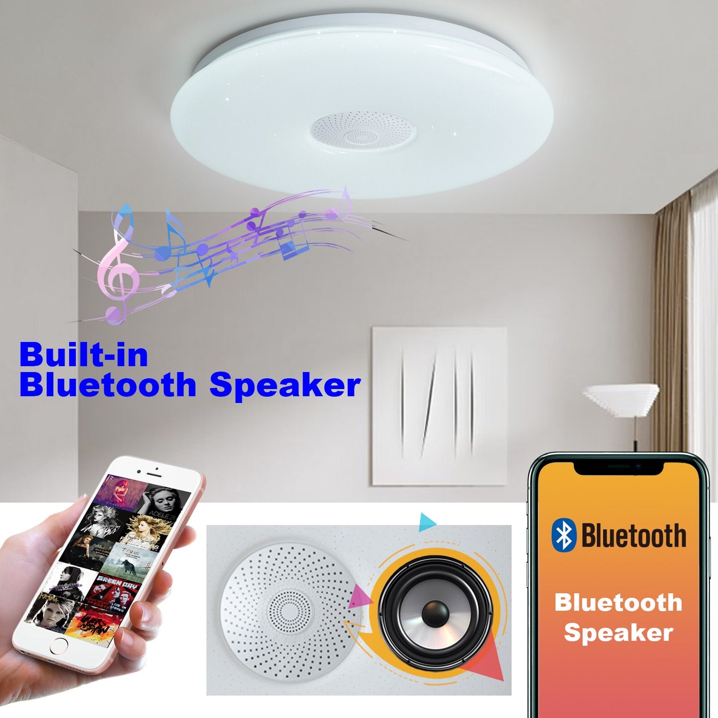 Color Changing Adjustable Voice Control Wifi Ceiling Lamp