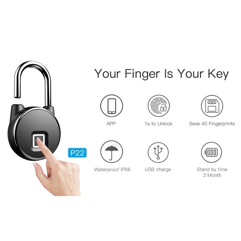 New Way Smart Fingerprint Bluetooth Padlock