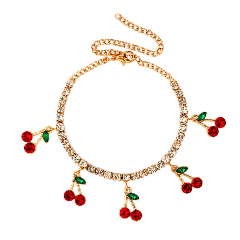 Women's Cherry Fruit Anklet