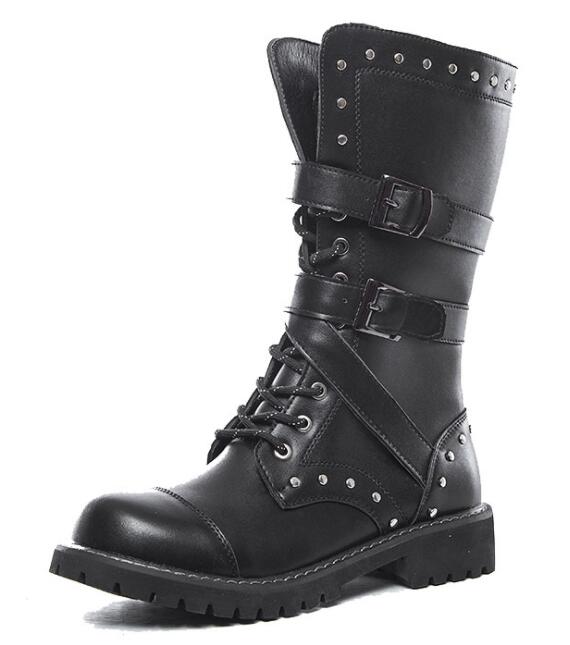 Men's Leather Motorcycle Casual Wear Dress Boots