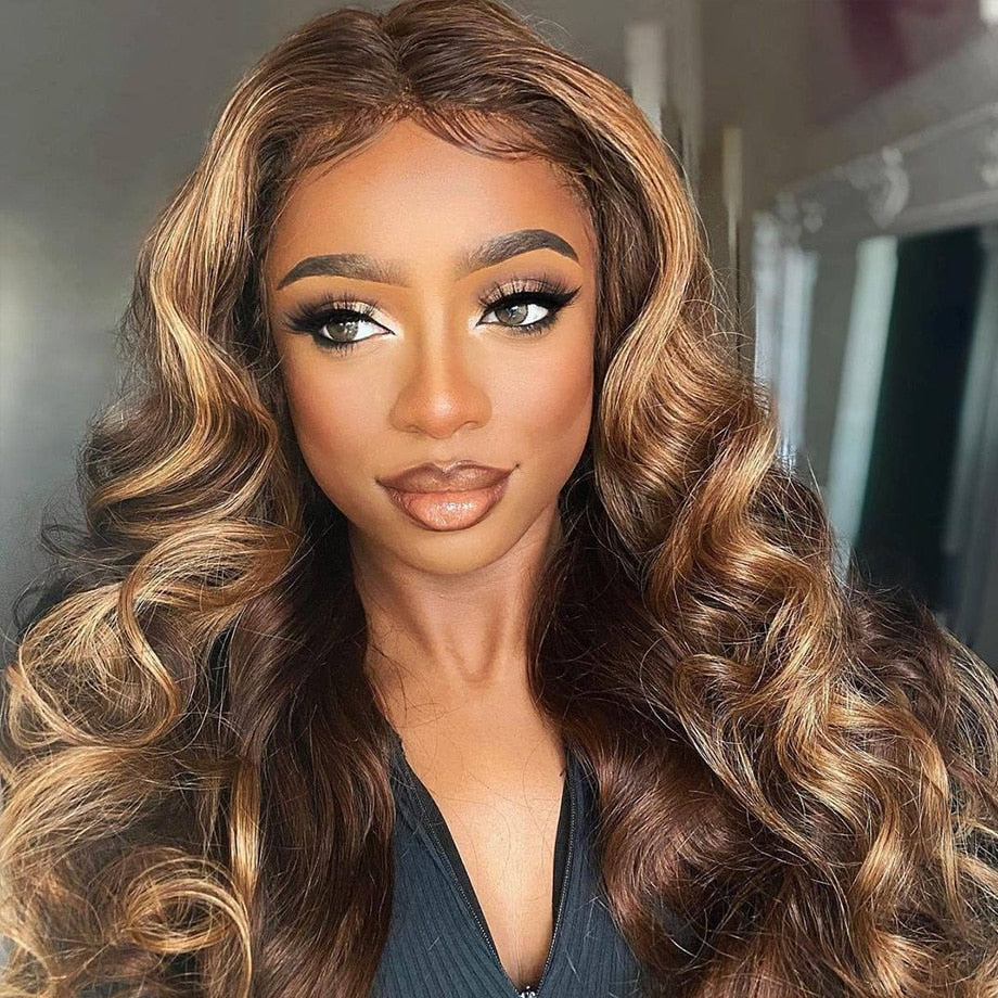 30 Inch Ombre Honey Blonde Lace Wig