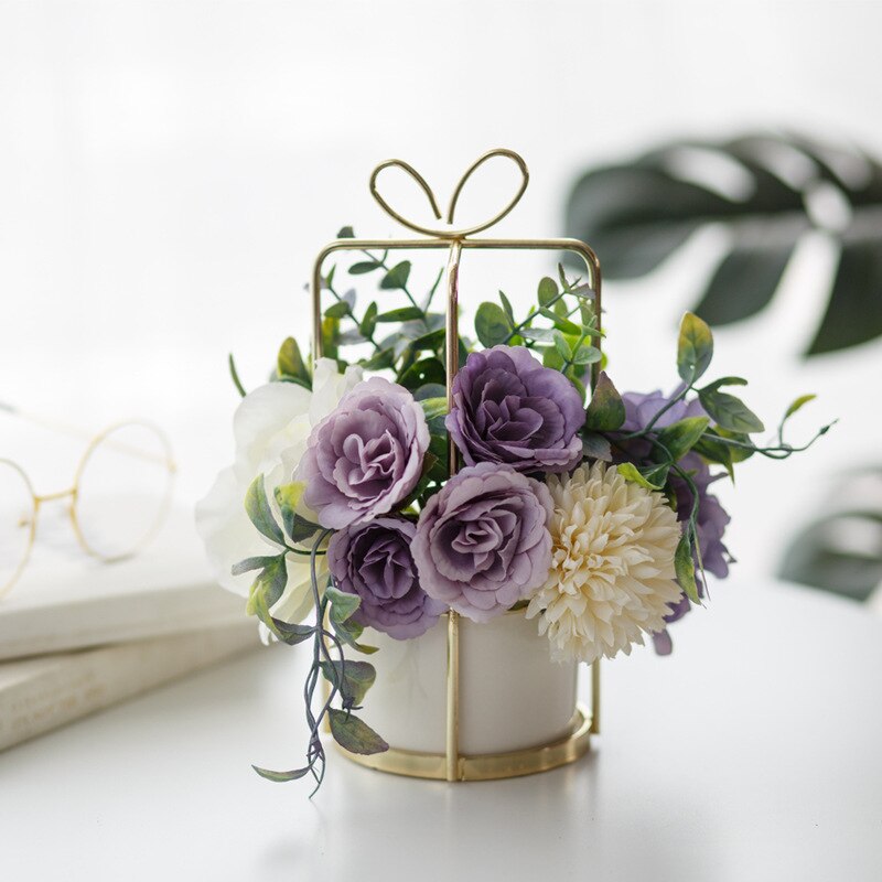 Rose Bouquet Centerpiece Potted Flower