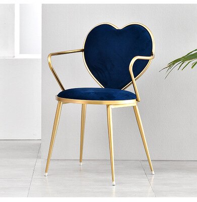 Velvet Heart-Shaped Metal Chair