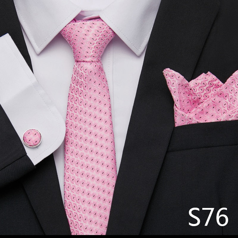 Silk Neck Tie Handkerchief & Cuff Link Set