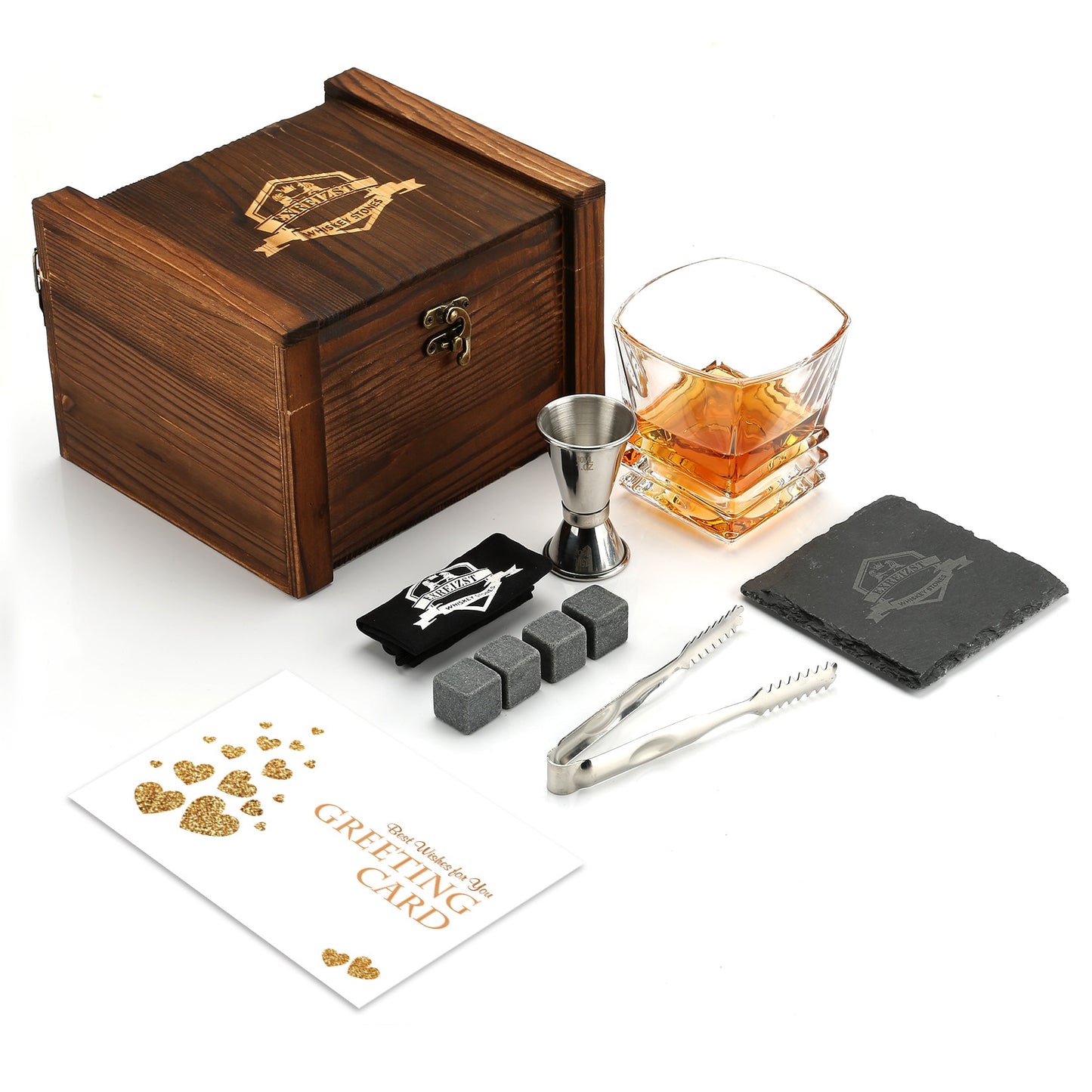 Whisky Bar Stone And Glass Set