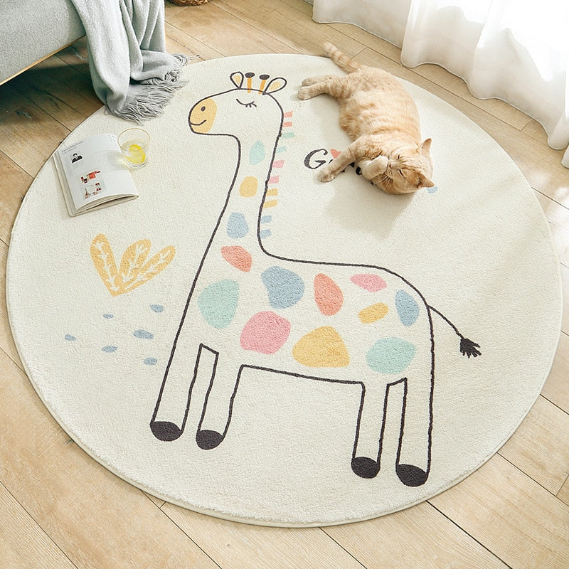 Kids Decor Round Cashmere Non Slip Rugs