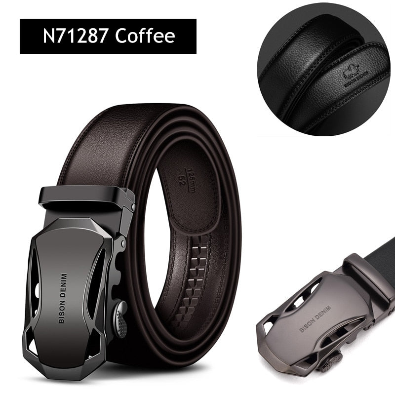 Men's Genuine Leather Belt With Automatic Fashion Buckle