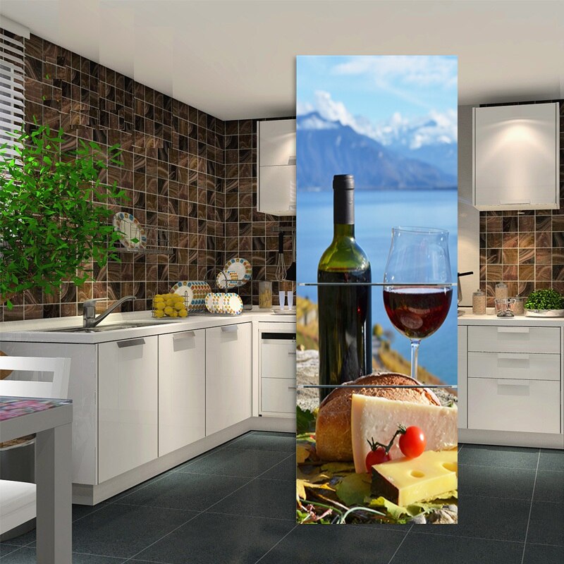 Refrigerator Door Cover Stickers Wallpaper