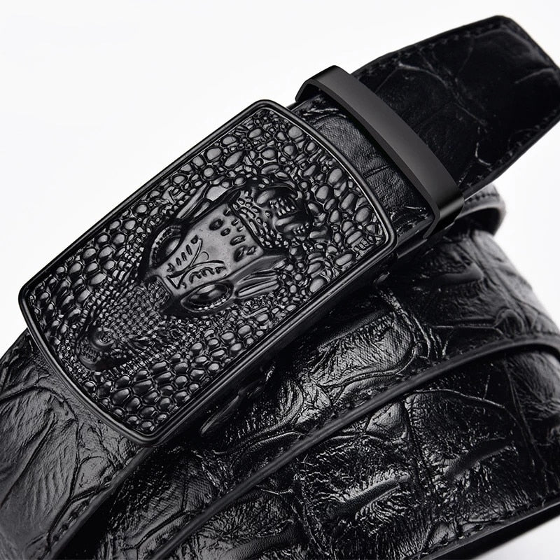 Men's Crocodile Pattern Automatic Buckle Belt