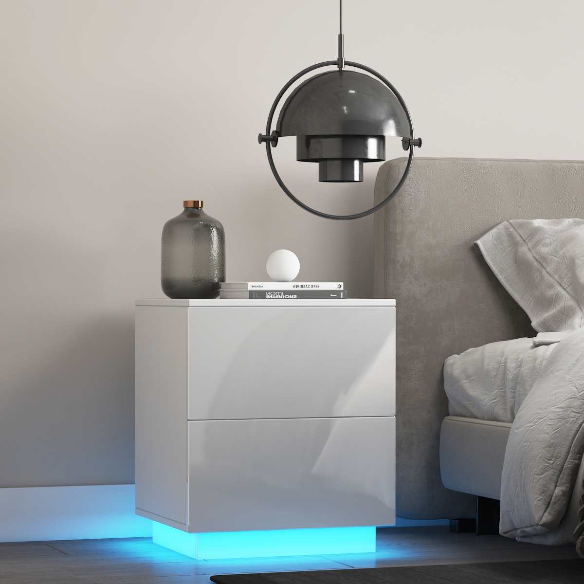 Lit Modern Bedroom Night Stand