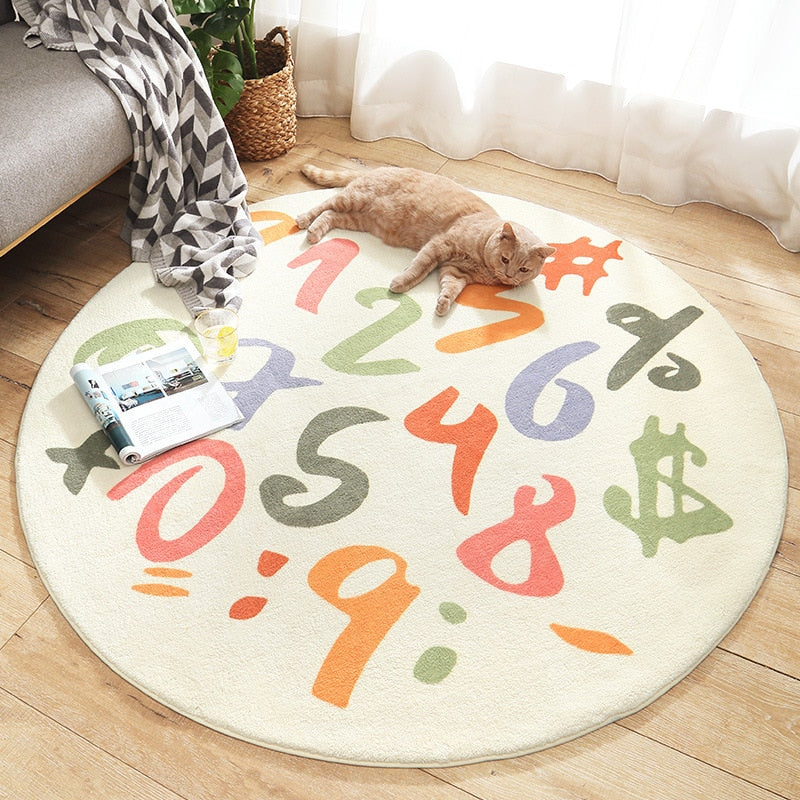 Kids Decor Round Cashmere Non Slip Rugs