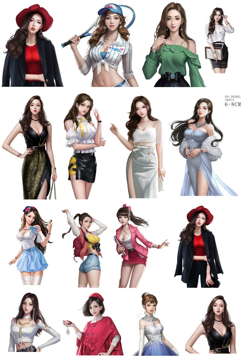 16 Piece Fashion Sticker Set