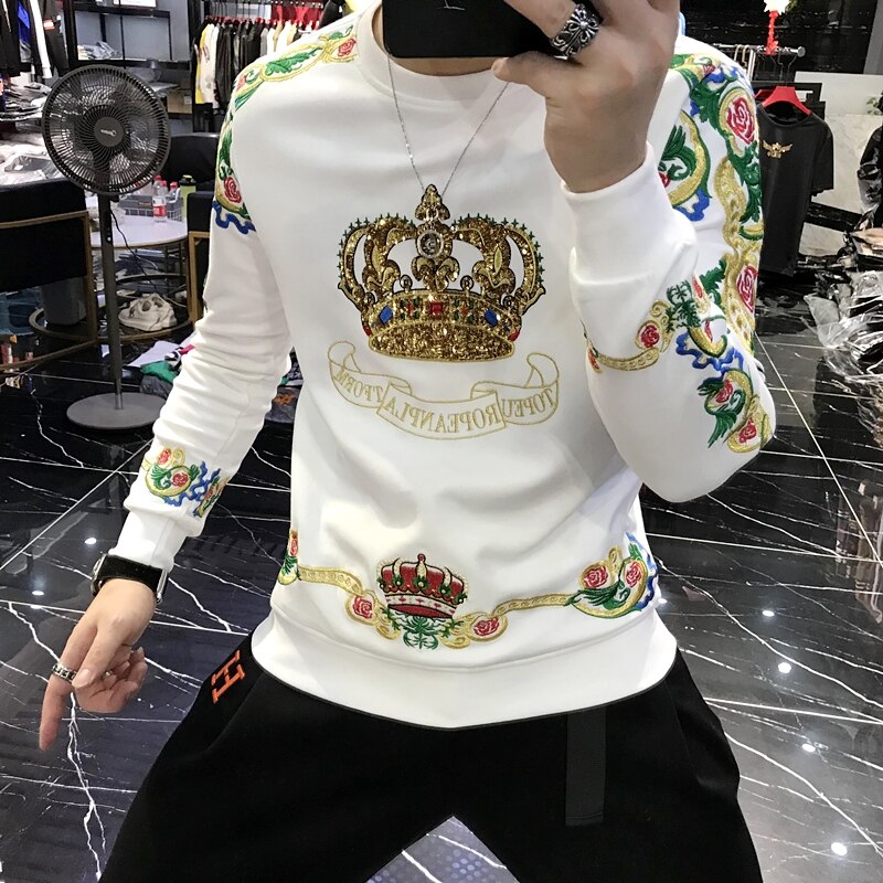 Men's Vintage Print Dress Sweatshirt