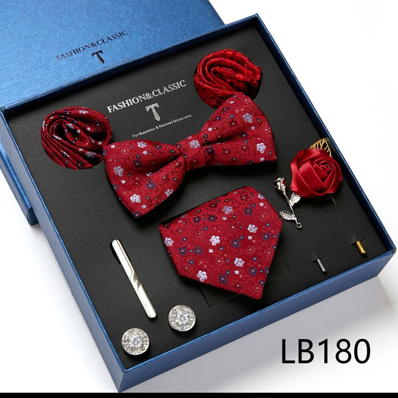 8 Piece Men's Luxury Neck Tie Gift Box Set