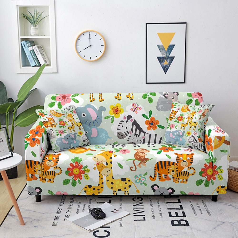 Enchanted Menagerie: Whimsical Animal Sofa Cover Series