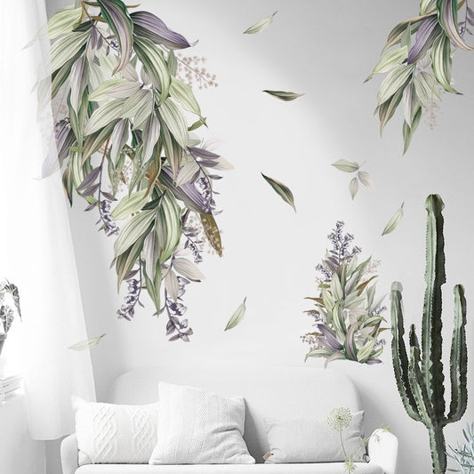 Flower And Leaves Wall Art Sticker Mural