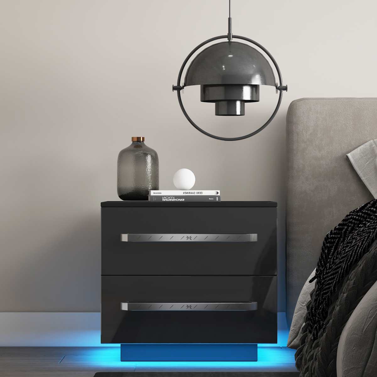 Lit Modern Bedroom Night Stand