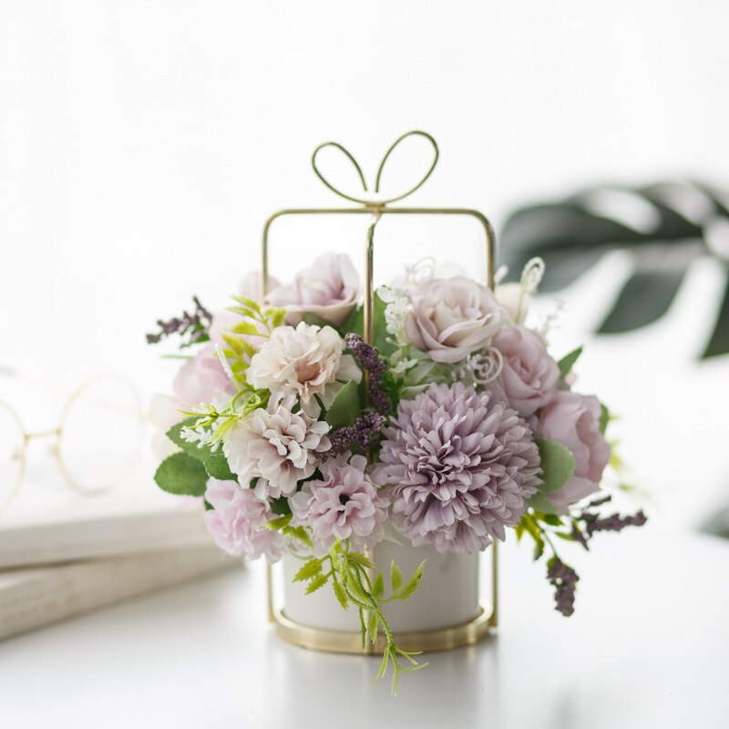 Rose Bouquet Centerpiece Potted Flower