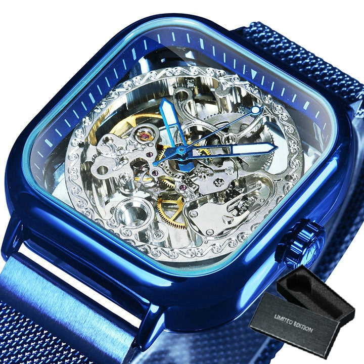 Men's Transparent Face Automatic Mechanical Wristwatch