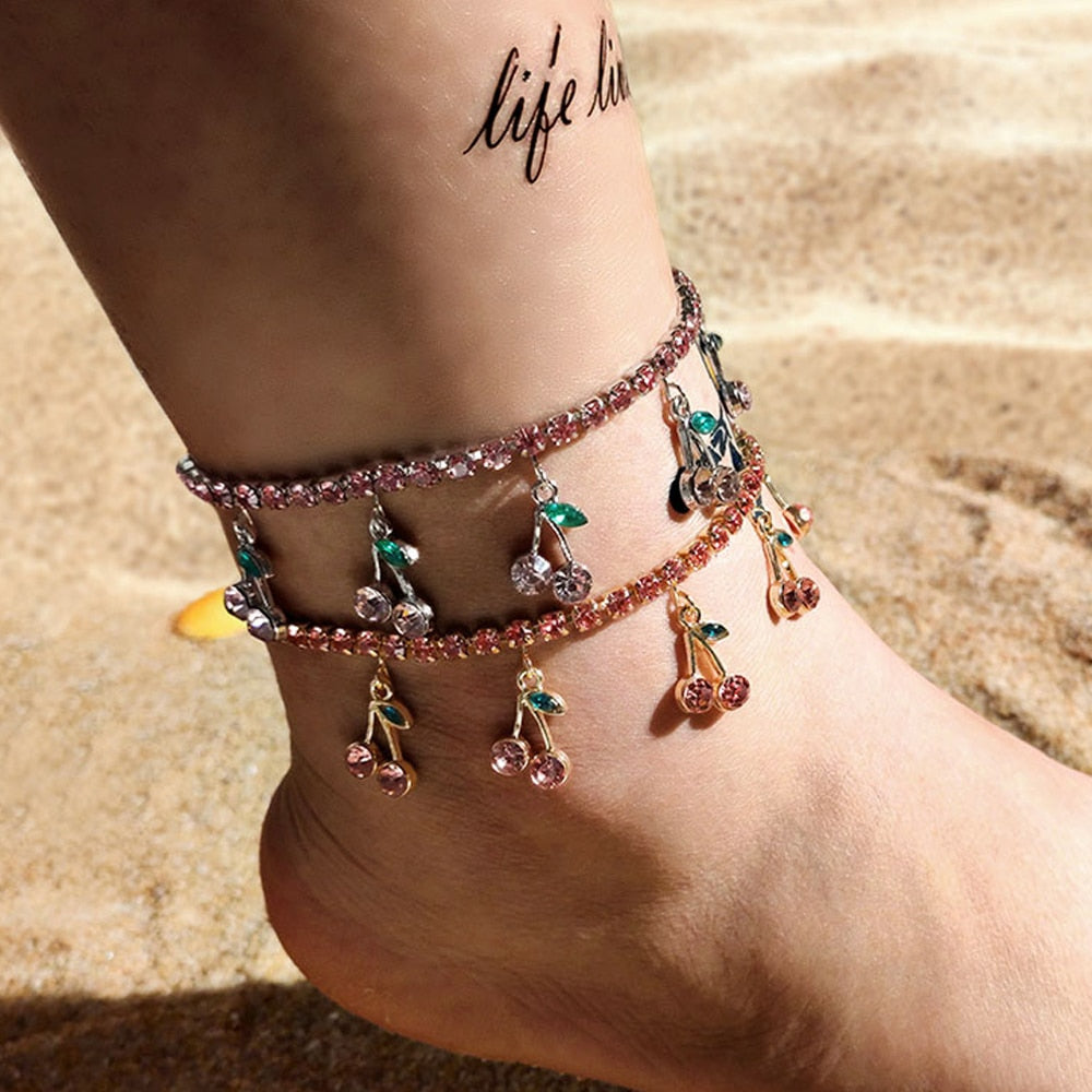 Women's Cherry Fruit Anklet