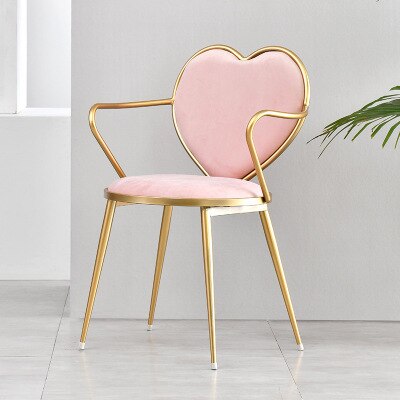 Velvet Heart-Shaped Metal Chair