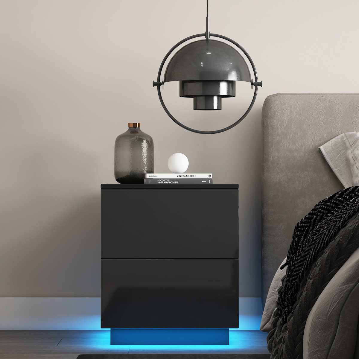 Lit Modern Bedroom Night Stand