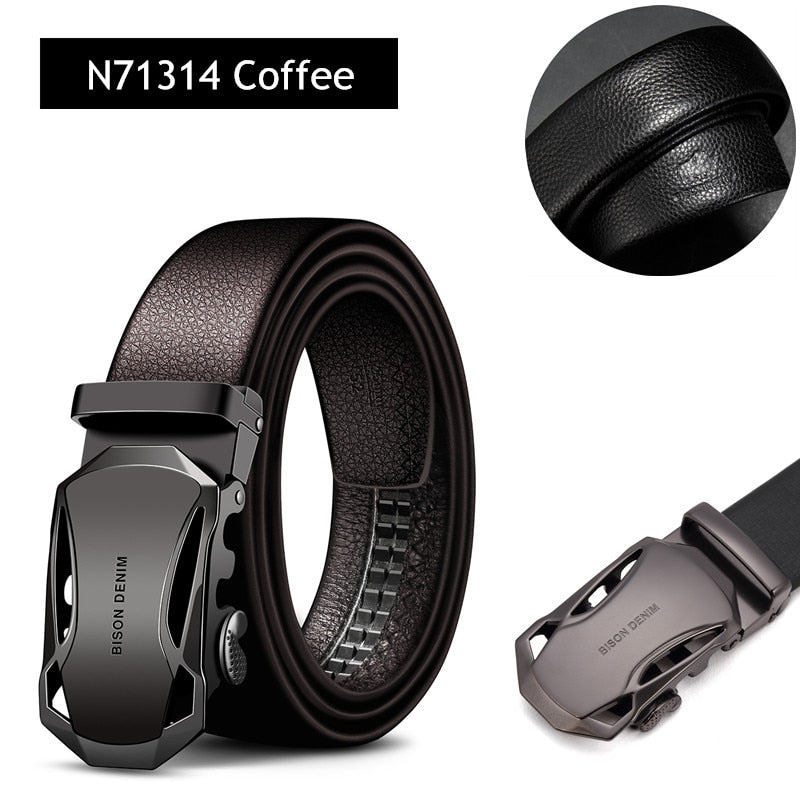 Men's Genuine Leather Belt With Automatic Fashion Buckle