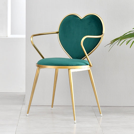 Velvet Heart-Shaped Metal Chair