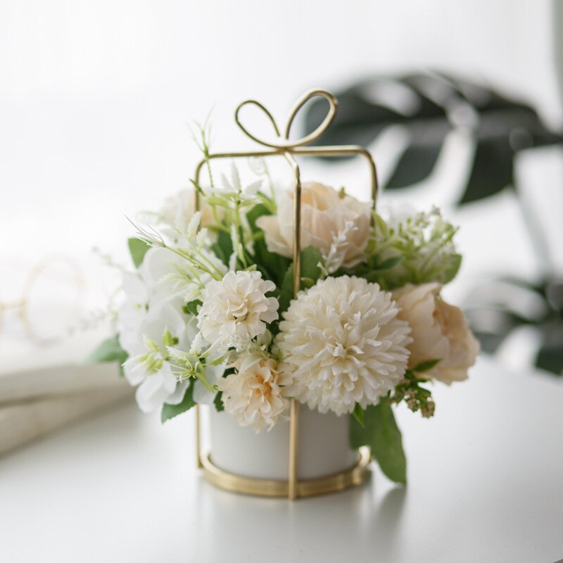 Rose Bouquet Centerpiece Potted Flower