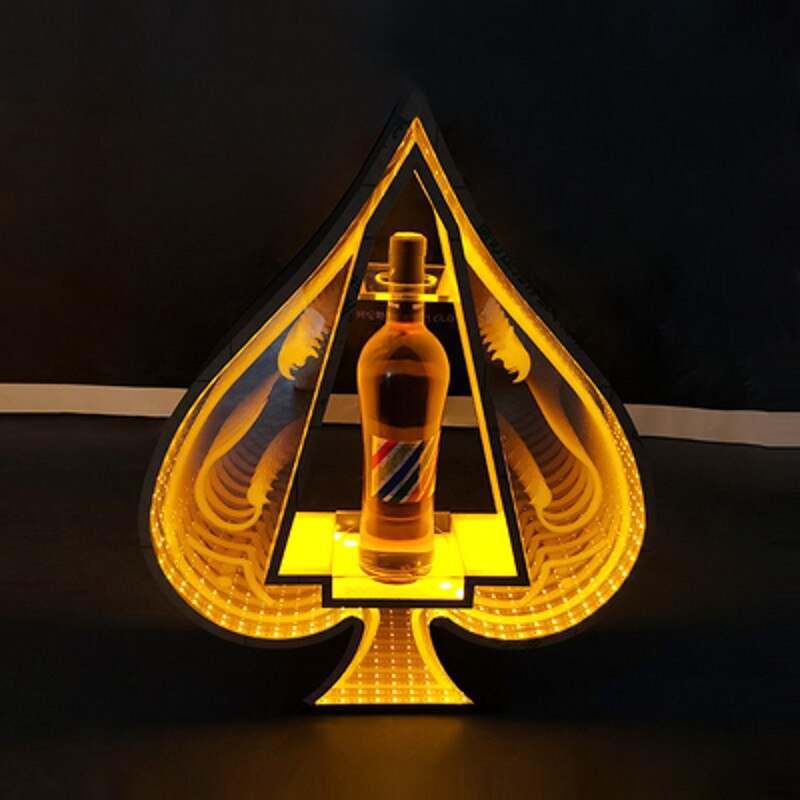 LED Luminous Poker Card Wine Bottle Holder